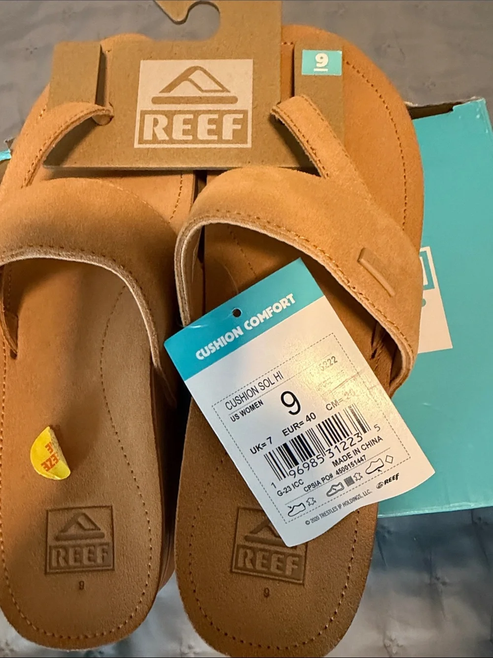 Reef Brown Suede Platform Thong Sandals